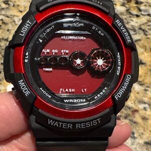 Black and Silver Samor Digital Watch